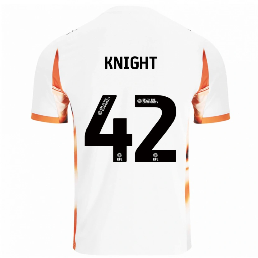 Danxen Hombre Camiseta Spencer Knight #42 Blanco Naranja Negro 2ª Equipación 2025/26 La Camisa