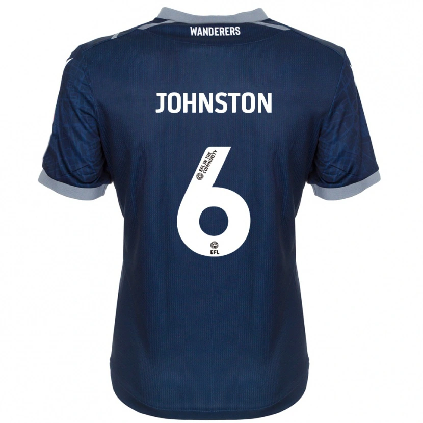 Danxen Hombre Camiseta George Johnston #6 Azul Marino Gris 2ª Equipación 2025/26 La Camisa