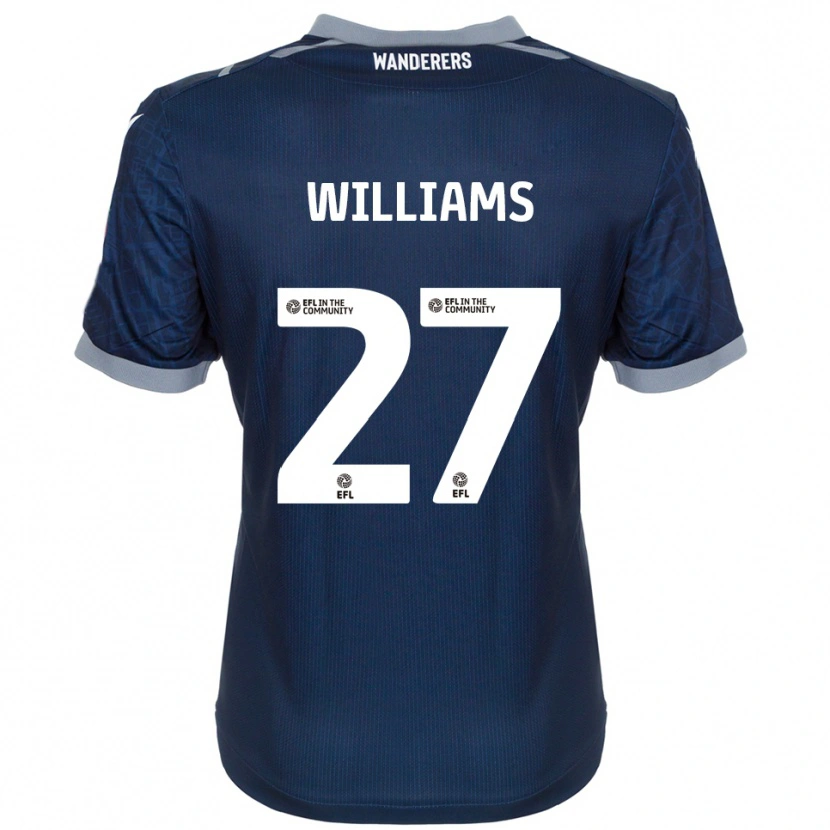 Danxen Hombre Camiseta Randell Williams #27 Azul Marino Gris 2ª Equipación 2025/26 La Camisa