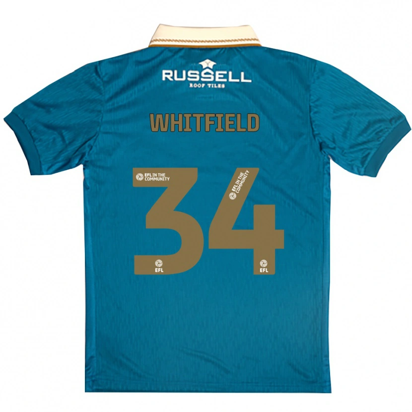 Danxen Hombre Camiseta Ben Whitfield #34 Celeste Blanco 2ª Equipación 2025/26 La Camisa