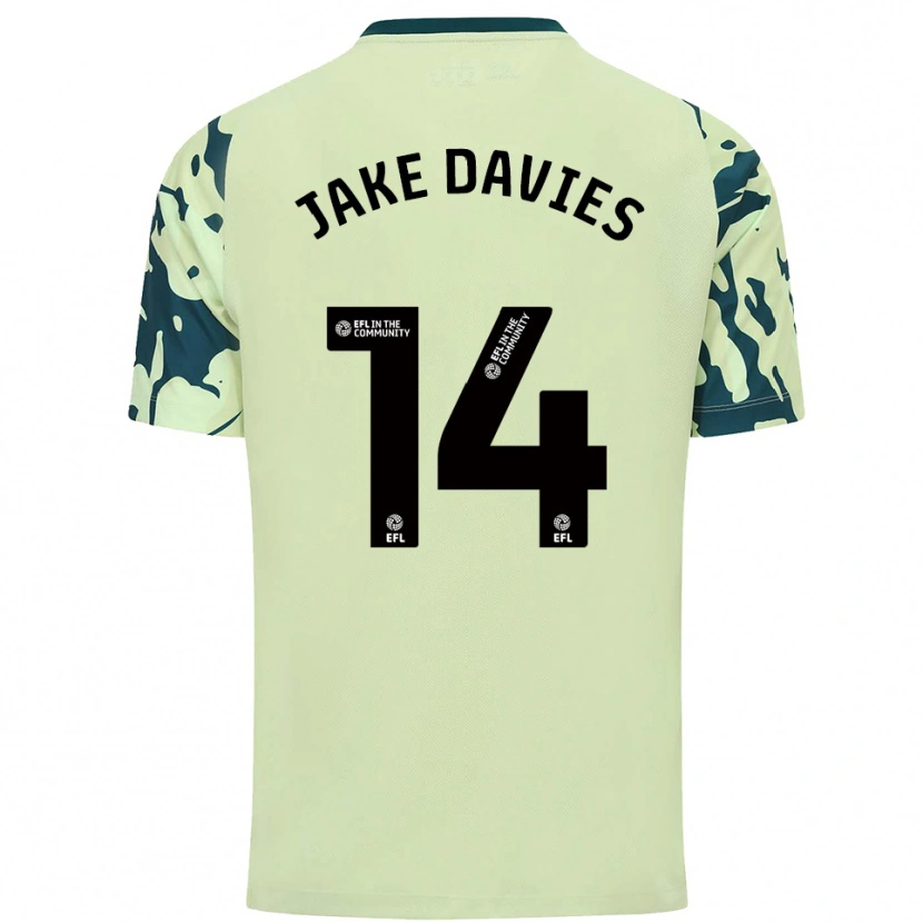 Danxen Hombre Camiseta Jake Davies #14 Verde Oscuro 2ª Equipación 2025/26 La Camisa