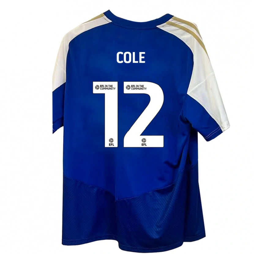 Danxen Hombre Camiseta Reece Cole #12 Azul Blanco Dorado 2ª Equipación 2025/26 La Camisa