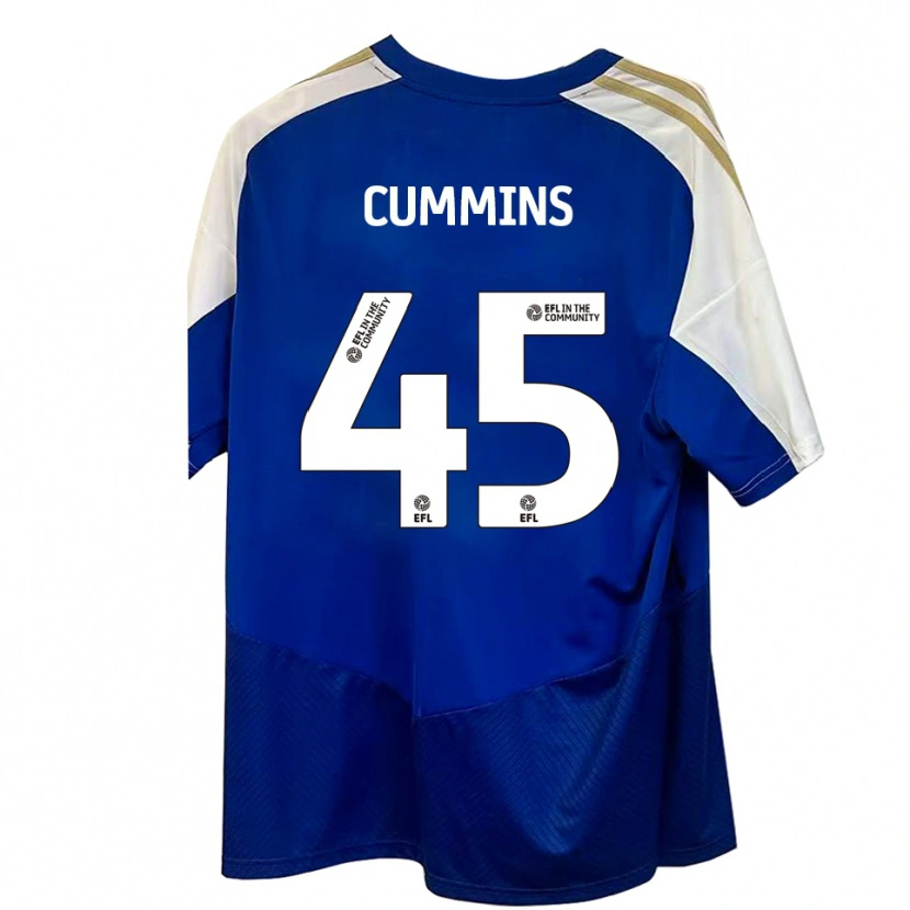 Danxen Hombre Camiseta Charlie Cummins #45 Azul Blanco Dorado 2ª Equipación 2025/26 La Camisa