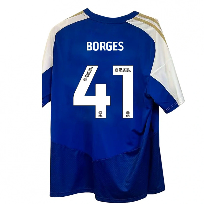 Danxen Hombre Camiseta Pedro Borges #41 Azul Blanco Dorado 2ª Equipación 2025/26 La Camisa