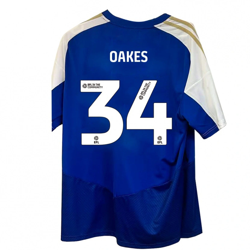 Danxen Hombre Camiseta Liam Oakes #34 Azul Blanco Dorado 2ª Equipación 2025/26 La Camisa