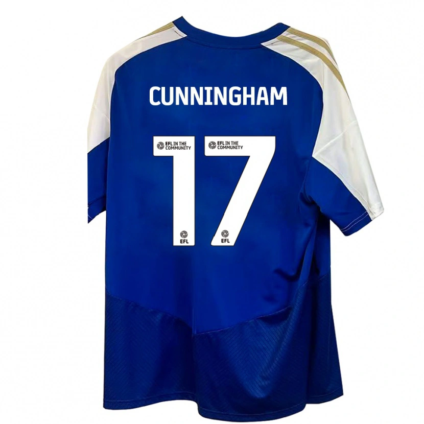 Danxen Hombre Camiseta Zoe Cunningham #17 Azul Blanco Dorado 2ª Equipación 2025/26 La Camisa