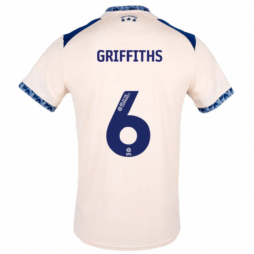 Danxen Hombre Camiseta Lauren Griffiths #6 Blanco Hueso Azul Marino 2ª Equipación 2025/26 La Camisa