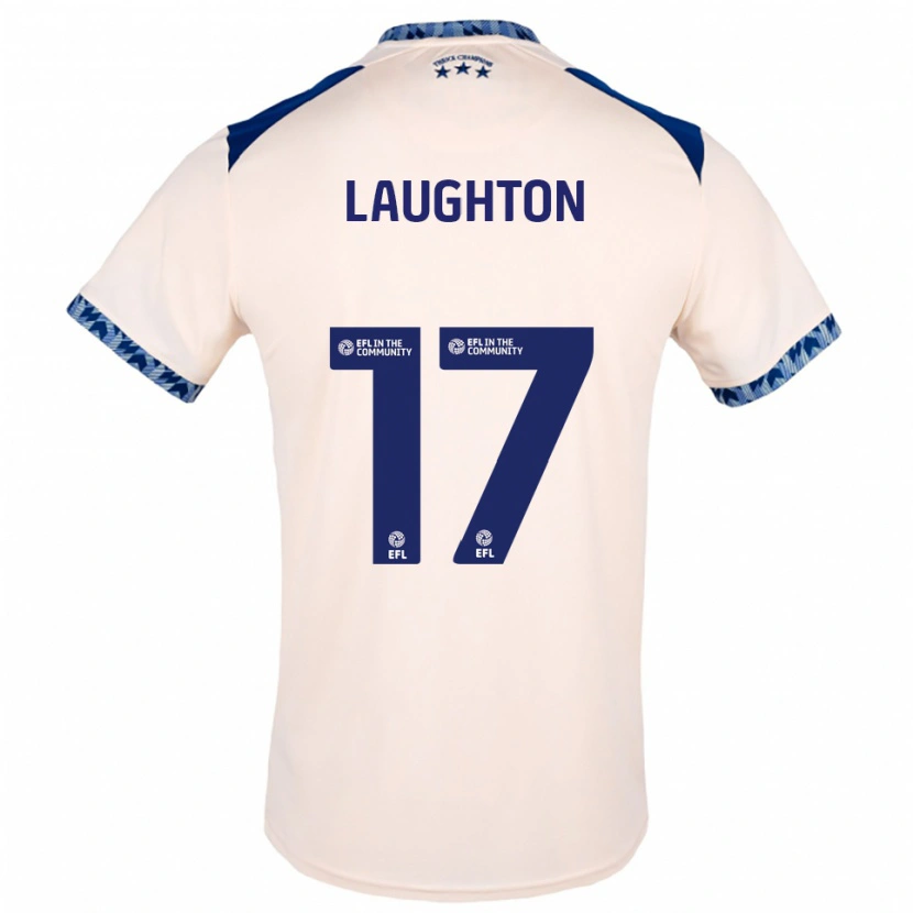 Danxen Hombre Camiseta Zoe Laughton #17 Blanco Hueso Azul Marino 2ª Equipación 2025/26 La Camisa
