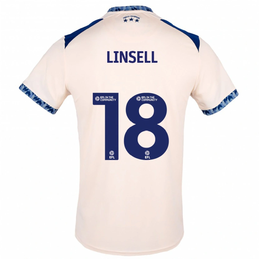 Danxen Hombre Camiseta Alice Linsell #18 Blanco Hueso Azul Marino 2ª Equipación 2025/26 La Camisa