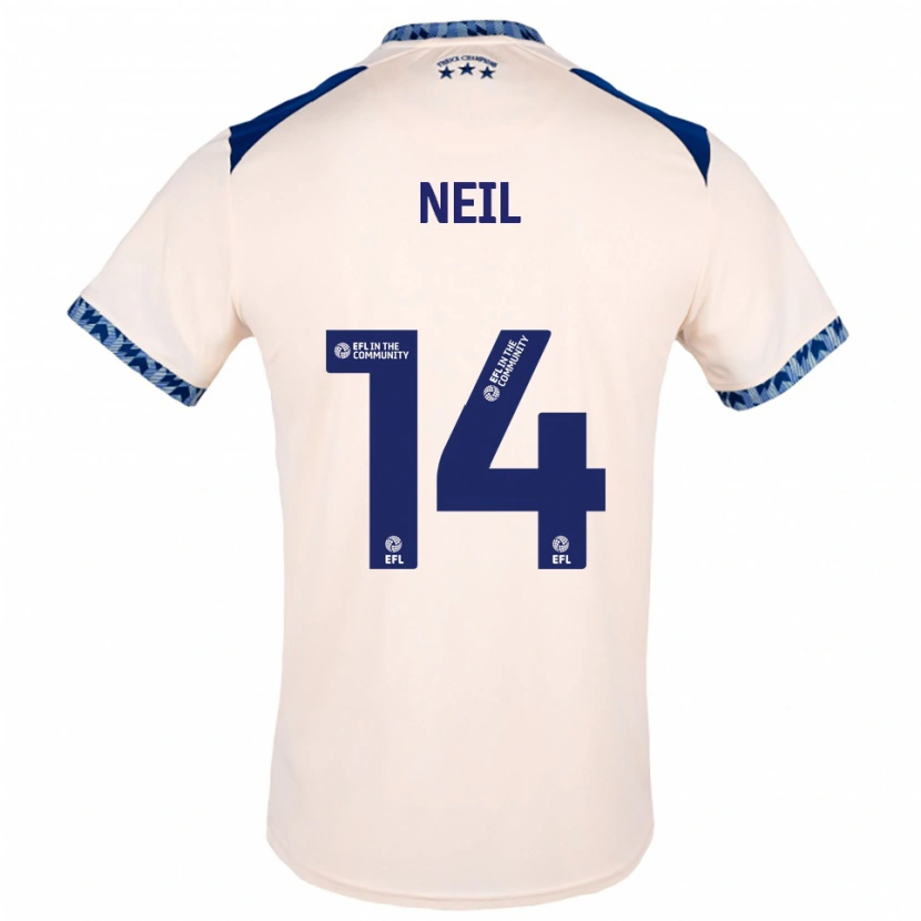 Danxen Hombre Camiseta Marlie Neil #14 Blanco Hueso Azul Marino 2ª Equipación 2025/26 La Camisa