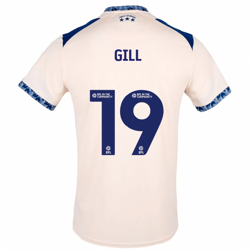 Danxen Hombre Camiseta Charlotte Gill #19 Blanco Hueso Azul Marino 2ª Equipación 2025/26 La Camisa
