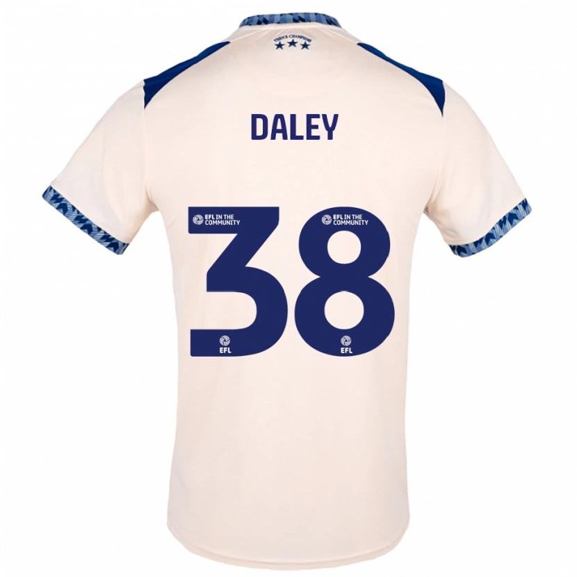 Danxen Hombre Camiseta Luke Daley #38 Blanco Hueso Azul Marino 2ª Equipación 2025/26 La Camisa