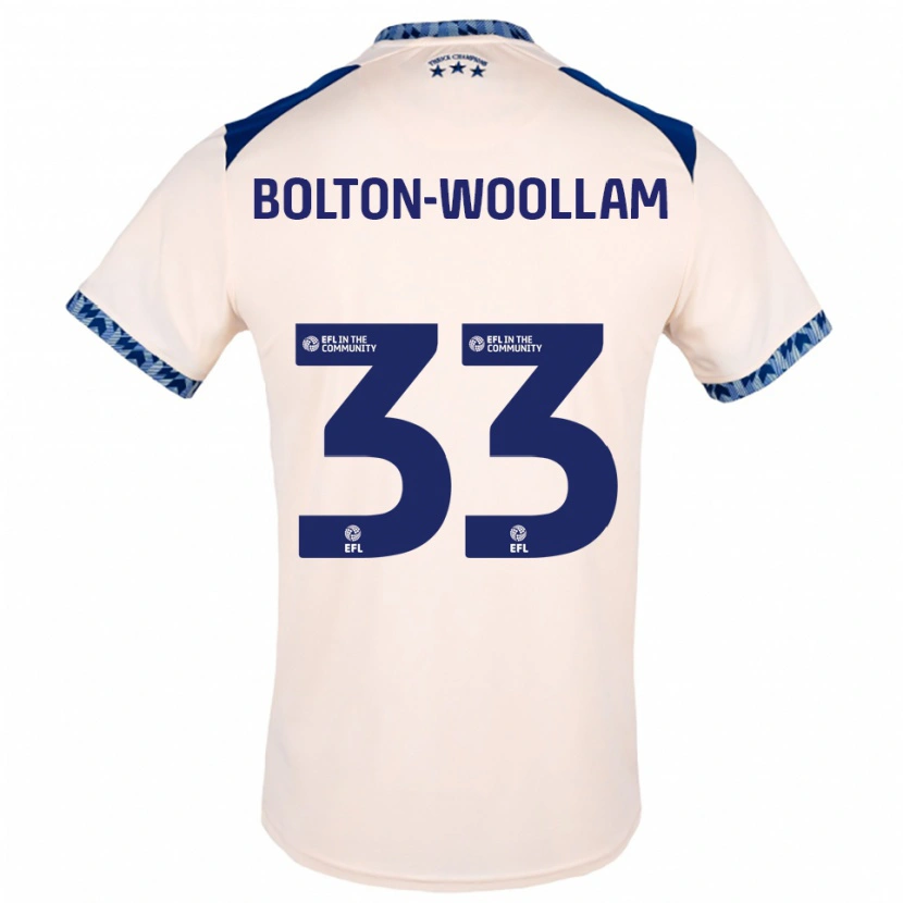 Danxen Hombre Camiseta Kacey Bolton-Woollam #33 Blanco Hueso Azul Marino 2ª Equipación 2025/26 La Camisa