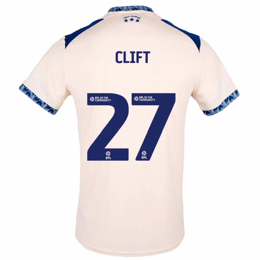 Danxen Hombre Camiseta Cassidy Clift #27 Blanco Hueso Azul Marino 2ª Equipación 2025/26 La Camisa