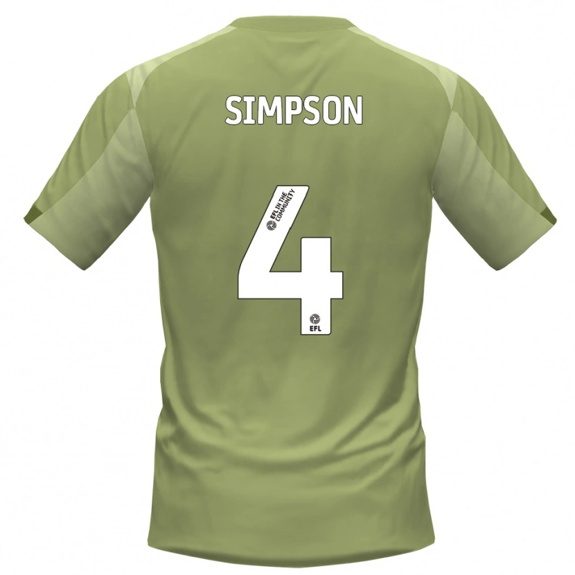 Danxen Hombre Camiseta Jack Simpson #4 Salvia Champán 2ª Equipación 2025/26 La Camisa
