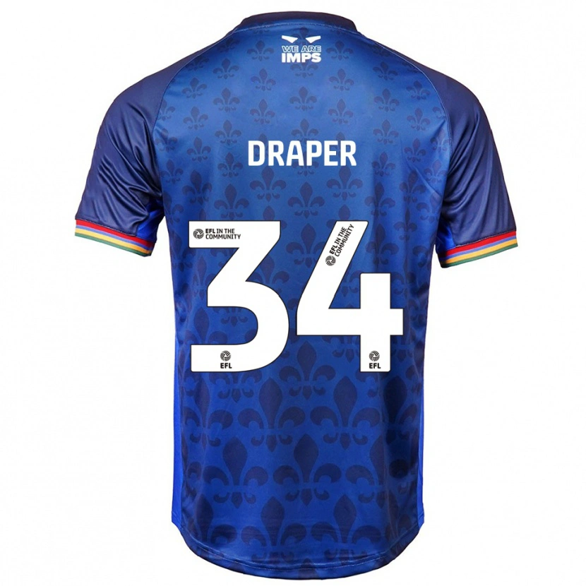 Danxen Hombre Camiseta Freddie Draper #34 Azul Azul Marino 2ª Equipación 2025/26 La Camisa