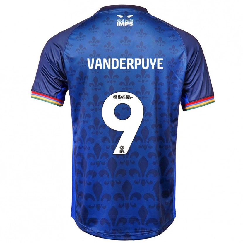 Danxen Hombre Camiseta Daniel Vanderpuye #9 Azul Azul Marino 2ª Equipación 2025/26 La Camisa
