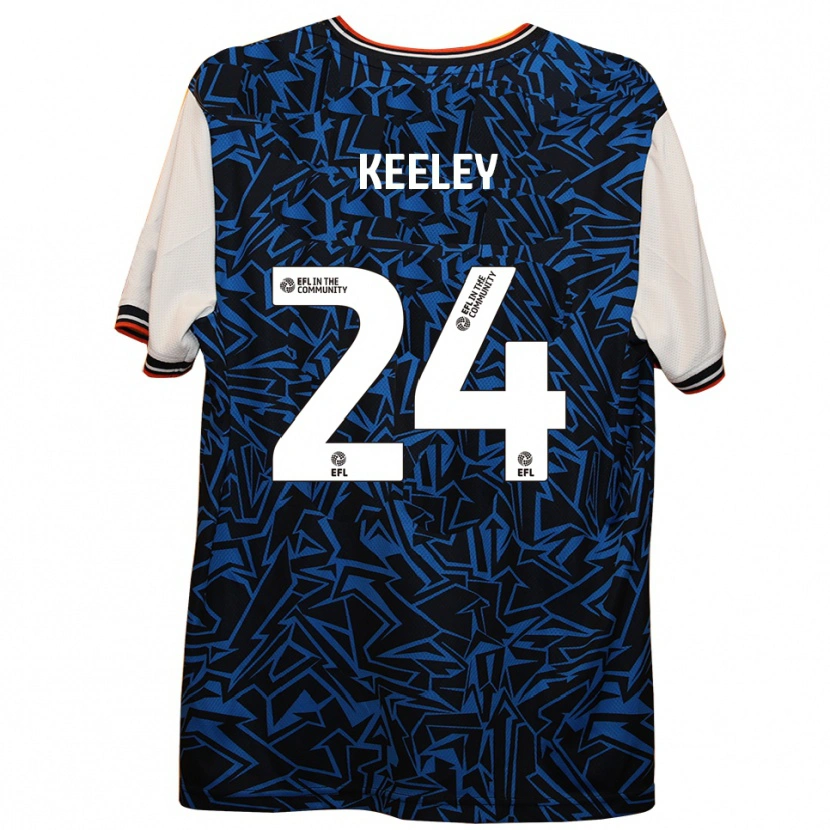 Danxen Hombre Camiseta Josh Keeley #24 Azul Negro Blanco 2ª Equipación 2025/26 La Camisa