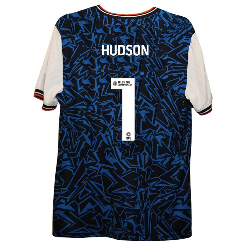Danxen Hombre Camiseta Sarah Hudson #1 Azul Negro Blanco 2ª Equipación 2025/26 La Camisa