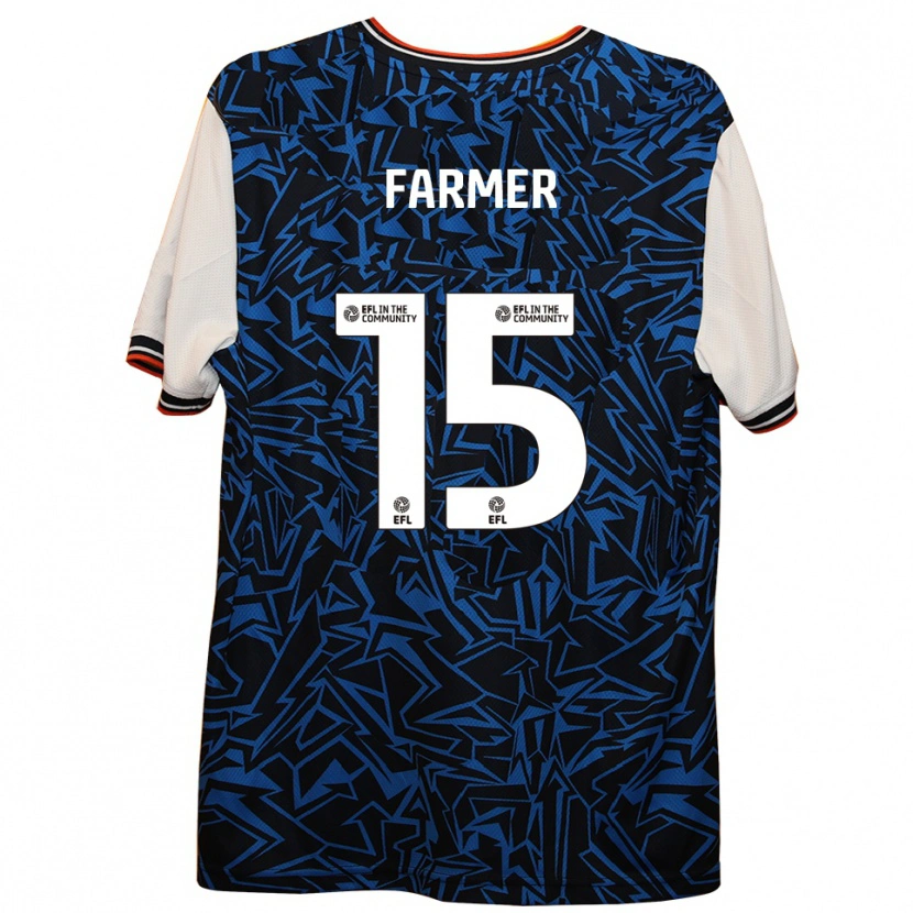 Danxen Hombre Camiseta Nicole Farmer #15 Azul Negro Blanco 2ª Equipación 2025/26 La Camisa