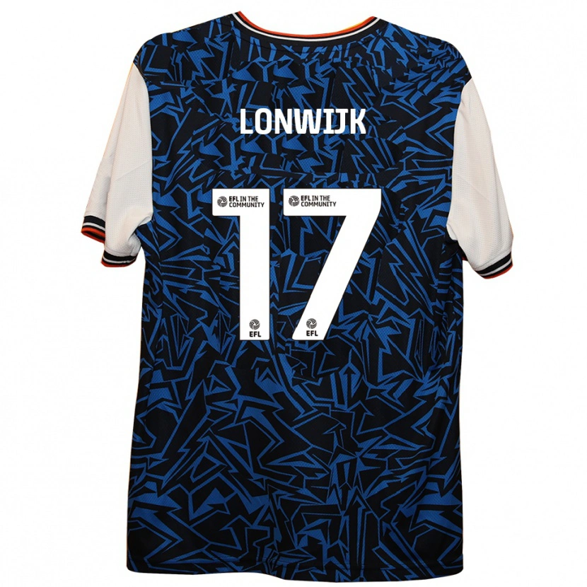Danxen Hombre Camiseta Nigel Lonwijk #17 Azul Negro Blanco 2ª Equipación 2025/26 La Camisa