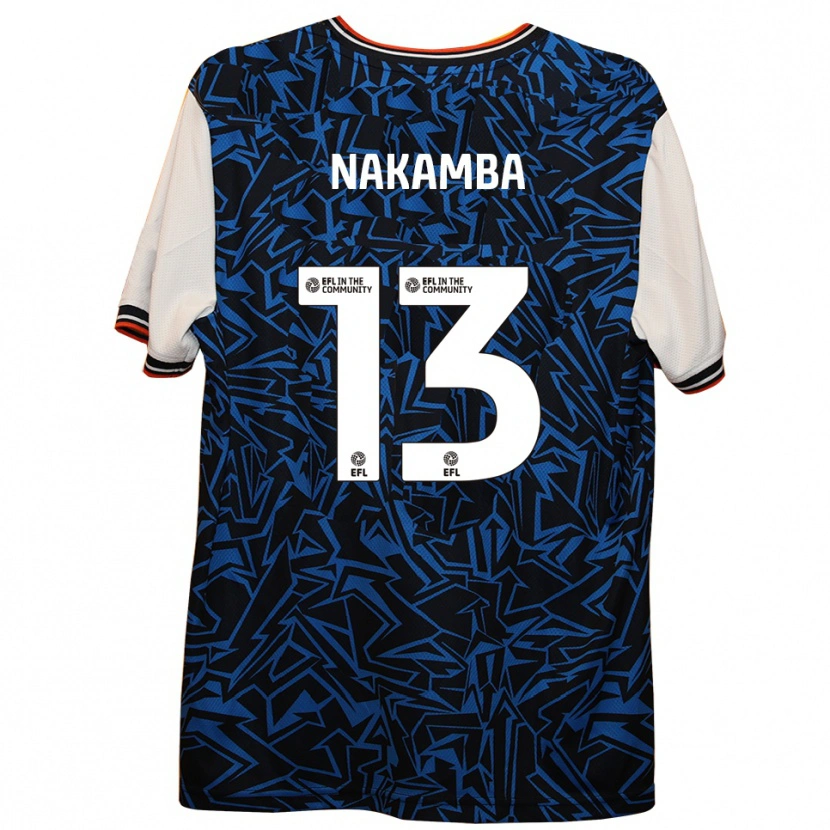 Danxen Hombre Camiseta Marvelous Nakamba #13 Azul Negro Blanco 2ª Equipación 2025/26 La Camisa
