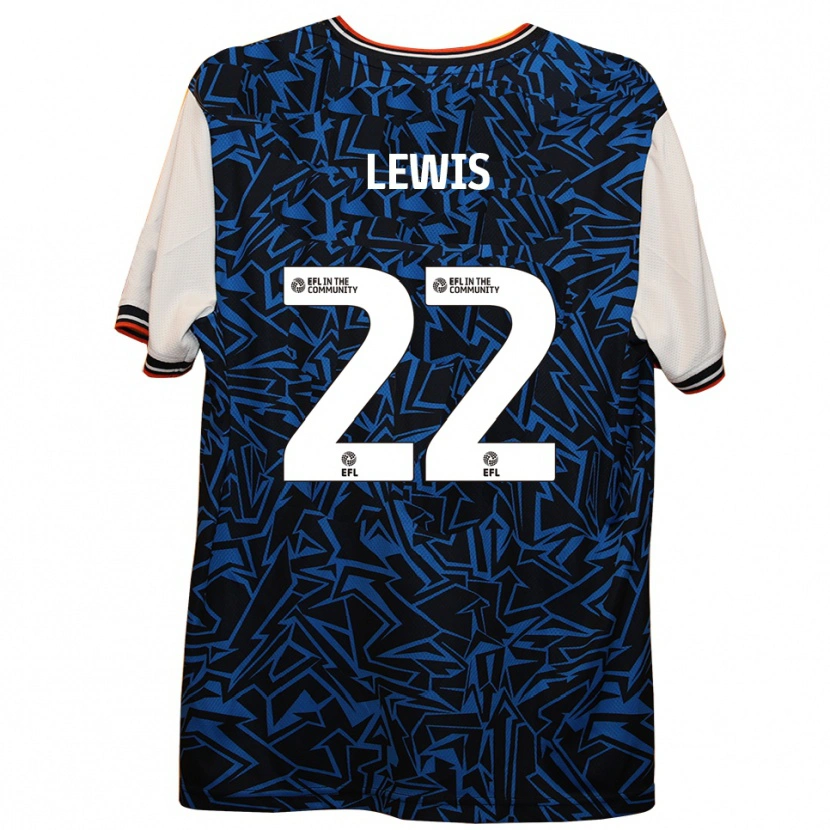 Danxen Hombre Camiseta Shanice Lewis #22 Azul Negro Blanco 2ª Equipación 2025/26 La Camisa