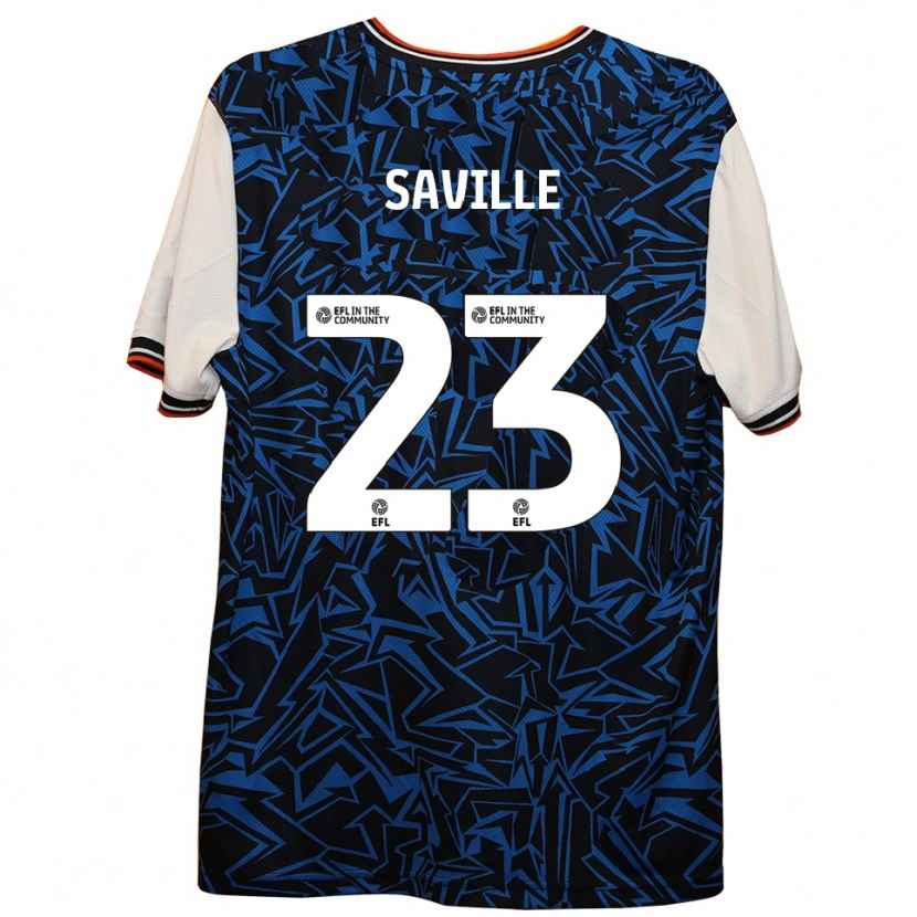 Danxen Hombre Camiseta George Saville #23 Azul Negro Blanco 2ª Equipación 2025/26 La Camisa