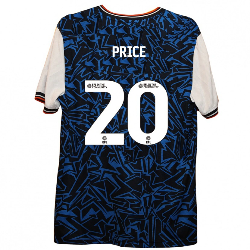Danxen Hombre Camiseta Erin Price #20 Azul Negro Blanco 2ª Equipación 2025/26 La Camisa
