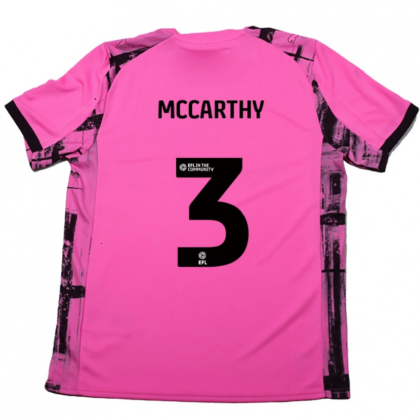 Danxen Hombre Camiseta Conor Mccarthy #3 Rojo Rosado Negro 2ª Equipación 2025/26 La Camisa