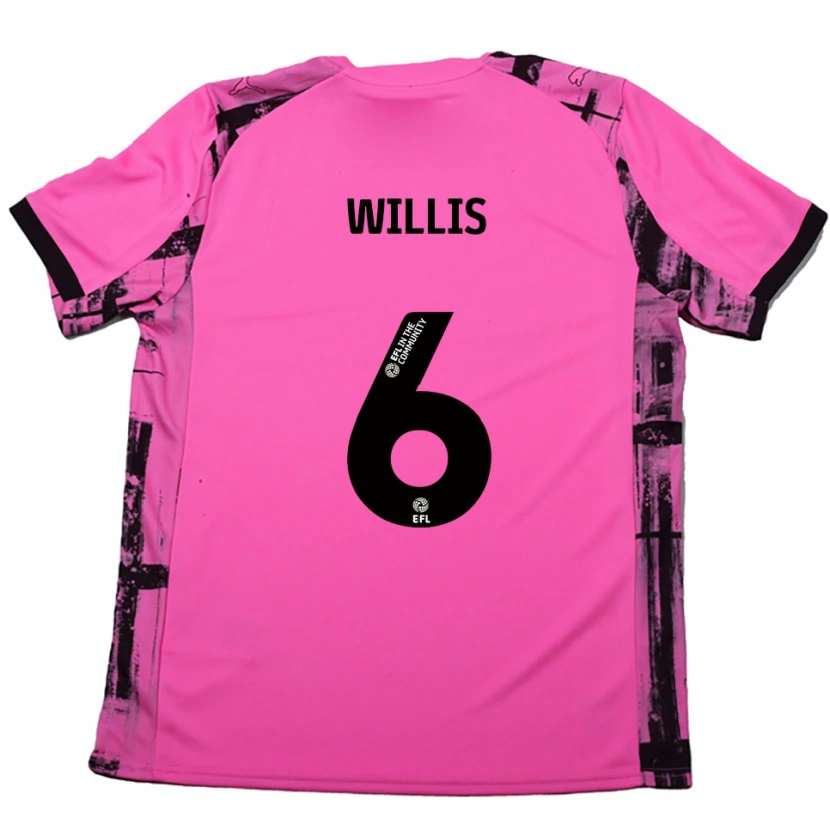 Danxen Hombre Camiseta Jordan Willis #6 Rojo Rosado Negro 2ª Equipación 2025/26 La Camisa