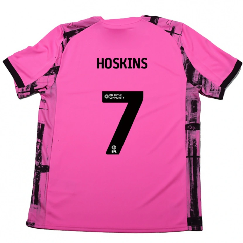 Danxen Hombre Camiseta Sam Hoskins #7 Rojo Rosado Negro 2ª Equipación 2025/26 La Camisa
