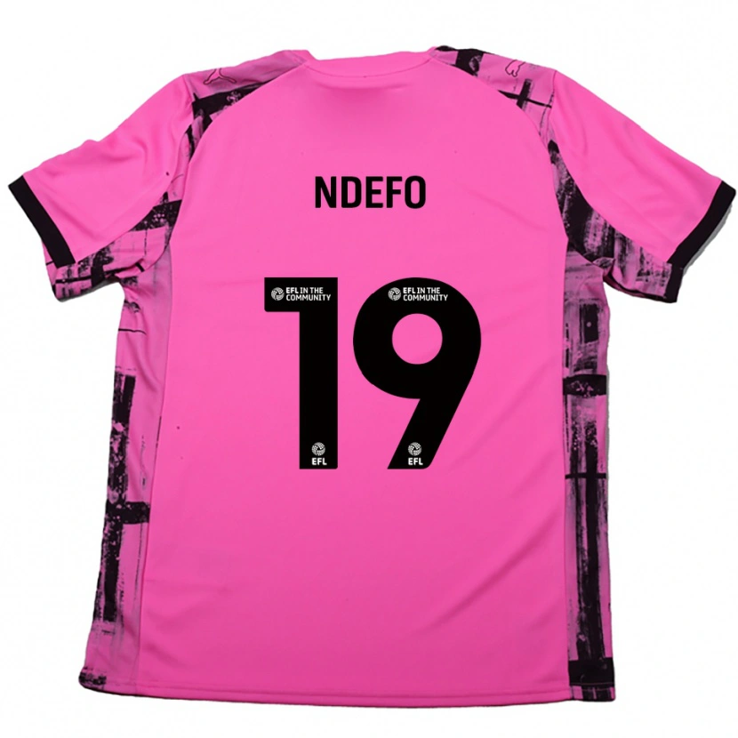 Danxen Hombre Camiseta Ona Ndefo #19 Rojo Rosado Negro 2ª Equipación 2025/26 La Camisa