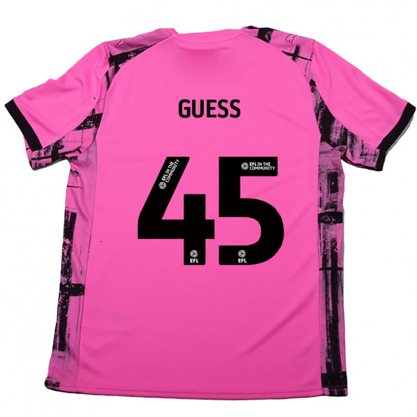 Danxen Hombre Camiseta Harry Guess #45 Rojo Rosado Negro 2ª Equipación 2025/26 La Camisa