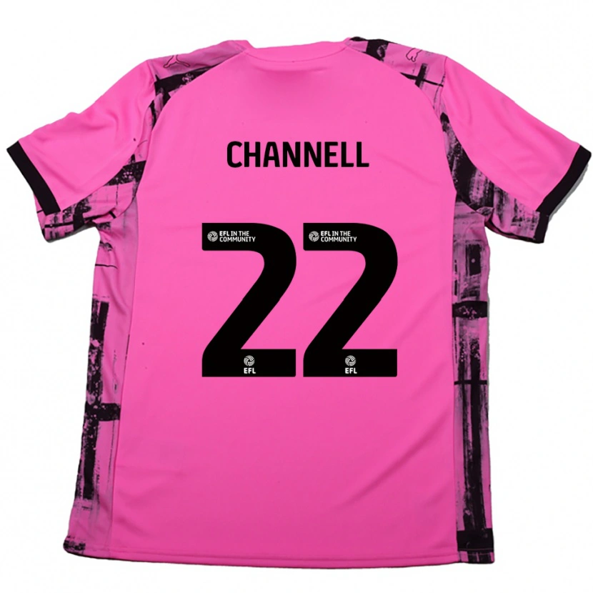 Danxen Hombre Camiseta Laila Channell #22 Rojo Rosado Negro 2ª Equipación 2025/26 La Camisa