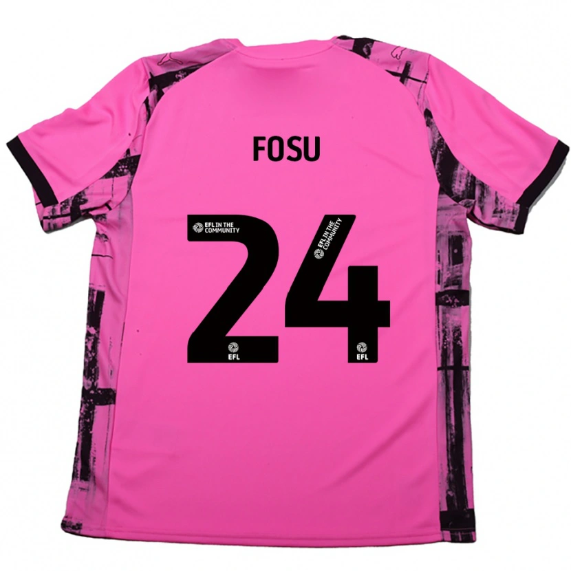 Danxen Hombre Camiseta Tariqe Fosu #24 Rojo Rosado Negro 2ª Equipación 2025/26 La Camisa