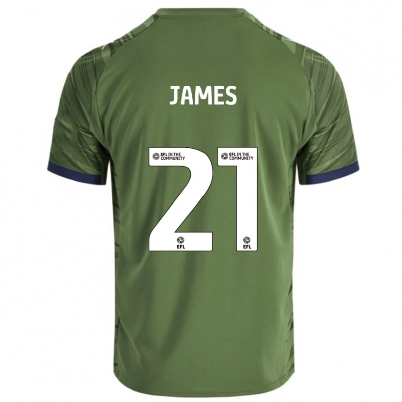 Danxen Hombre Camiseta Hayley James #21 Verde Blanco 2ª Equipación 2025/26 La Camisa
