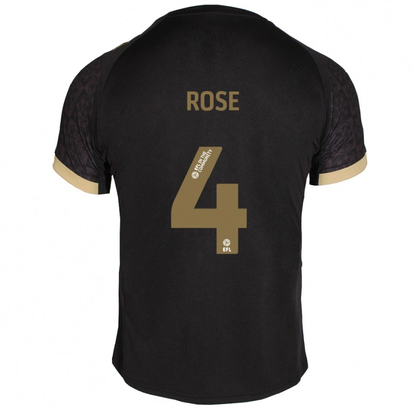 Danxen Hombre Camiseta Jemma Rose #4 Negro Dorado 2ª Equipación 2025/26 La Camisa
