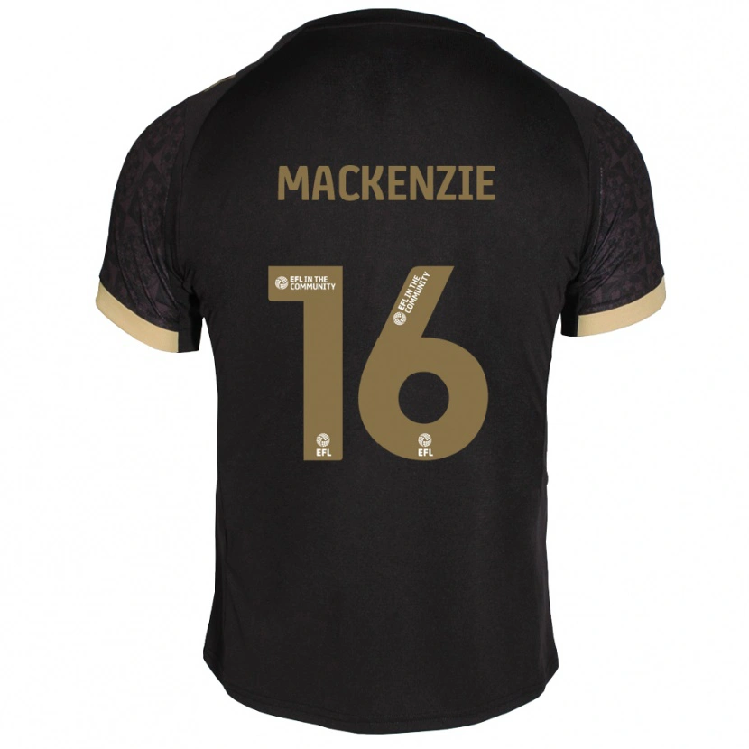 Danxen Hombre Camiseta Jack Mackenzie #16 Negro Dorado 2ª Equipación 2025/26 La Camisa