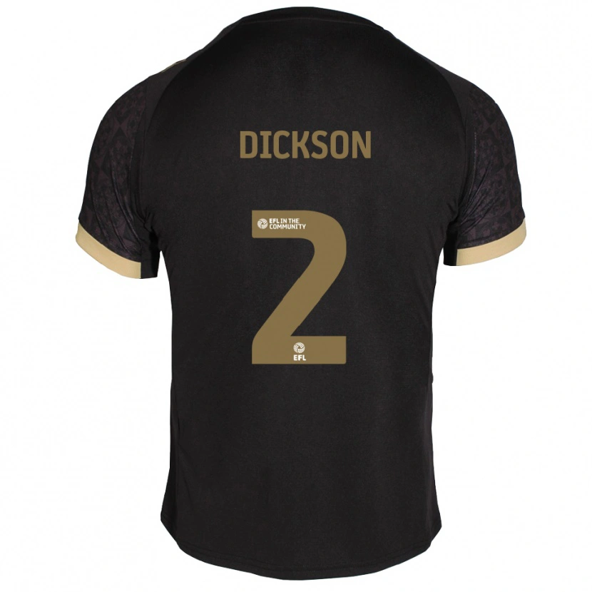 Danxen Hombre Camiseta Kathryn Dickson #2 Negro Dorado 2ª Equipación 2025/26 La Camisa