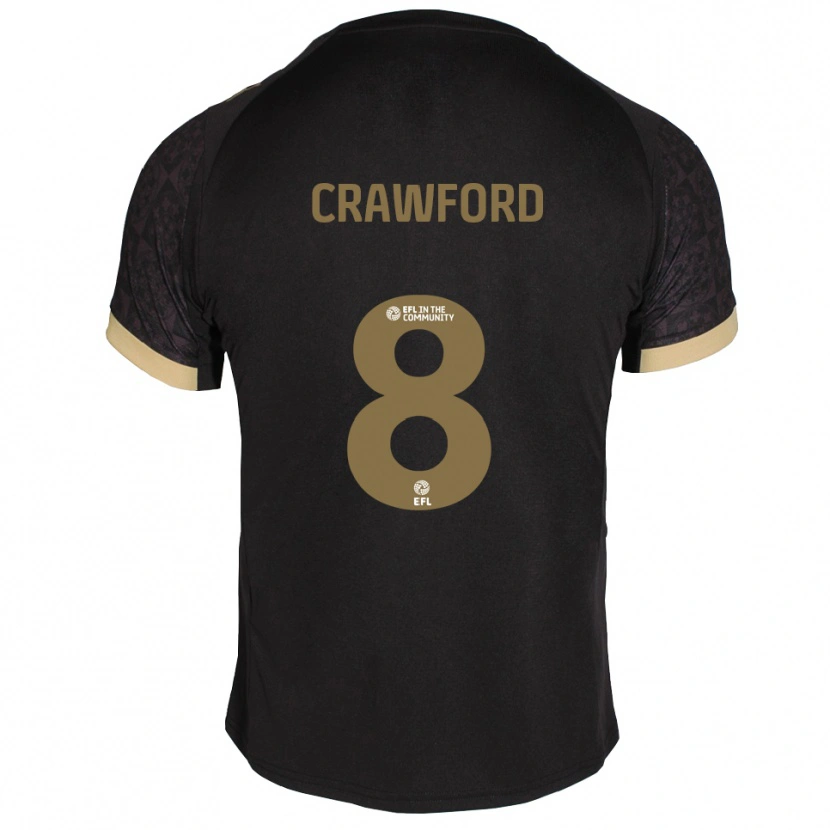 Danxen Hombre Camiseta Imy Crawford #8 Negro Dorado 2ª Equipación 2025/26 La Camisa