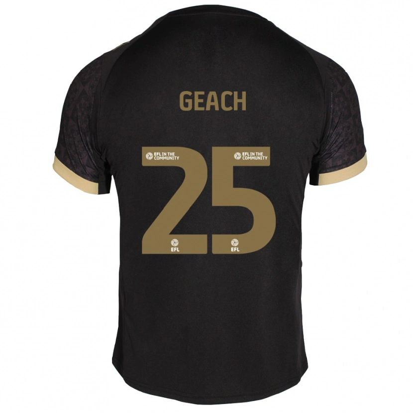 Danxen Hombre Camiseta Jessica Geach #25 Negro Dorado 2ª Equipación 2025/26 La Camisa