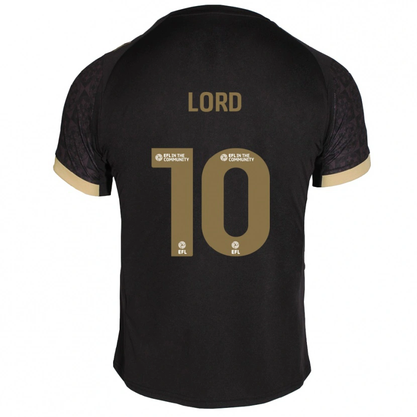 Danxen Hombre Camiseta Sam Lord #10 Negro Dorado 2ª Equipación 2025/26 La Camisa