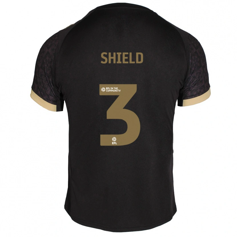 Danxen Hombre Camiseta Harry Shield #3 Negro Dorado 2ª Equipación 2025/26 La Camisa