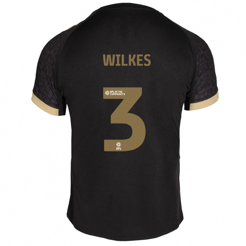 Danxen Hombre Camiseta Finley Wilkes #3 Negro Dorado 2ª Equipación 2025/26 La Camisa