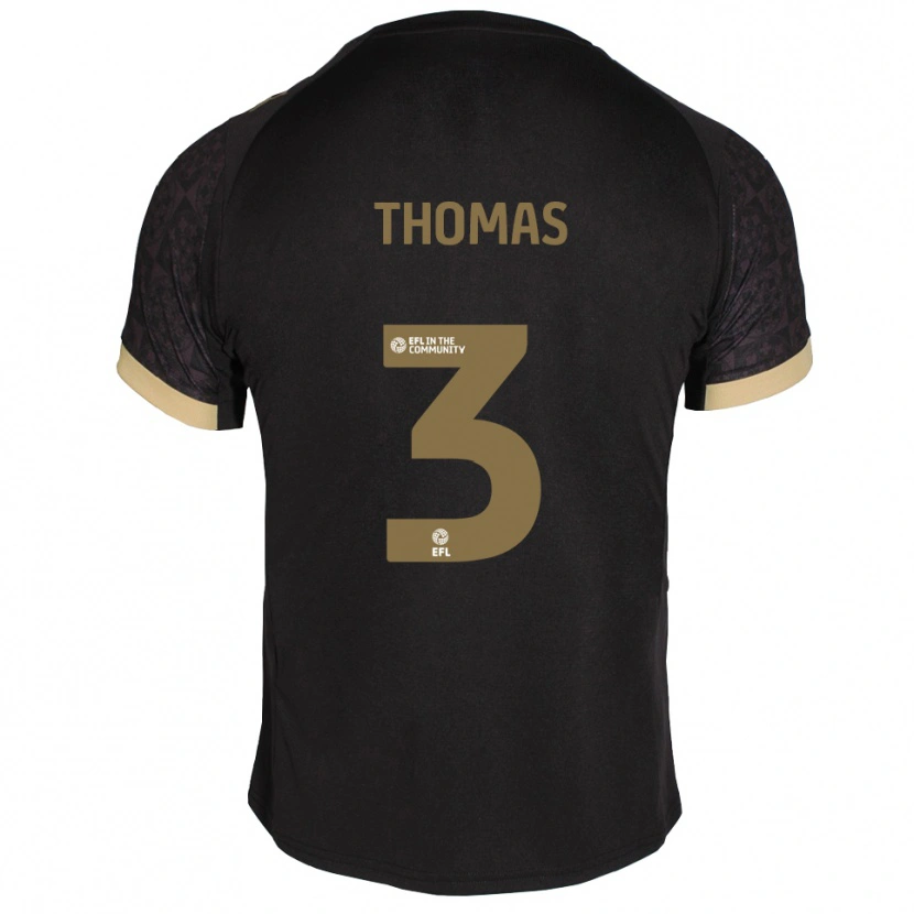 Danxen Hombre Camiseta Roxylea Thomas #3 Negro Dorado 2ª Equipación 2025/26 La Camisa