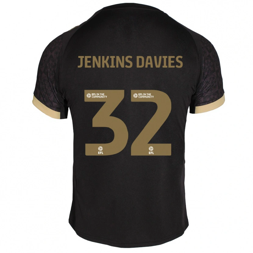 Danxen Hombre Camiseta Will Jenkins-Davies #32 Negro Dorado 2ª Equipación 2025/26 La Camisa