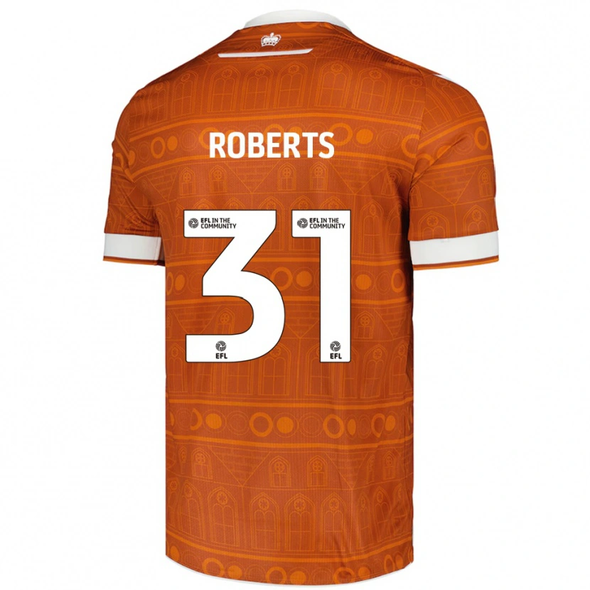 Danxen Hombre Camiseta Bethan Roberts #31 Naranja Blanco 2ª Equipación 2025/26 La Camisa