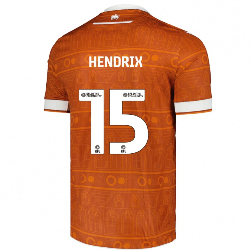 Danxen Hombre Camiseta Brooke Hendrix #15 Naranja Blanco 2ª Equipación 2025/26 La Camisa