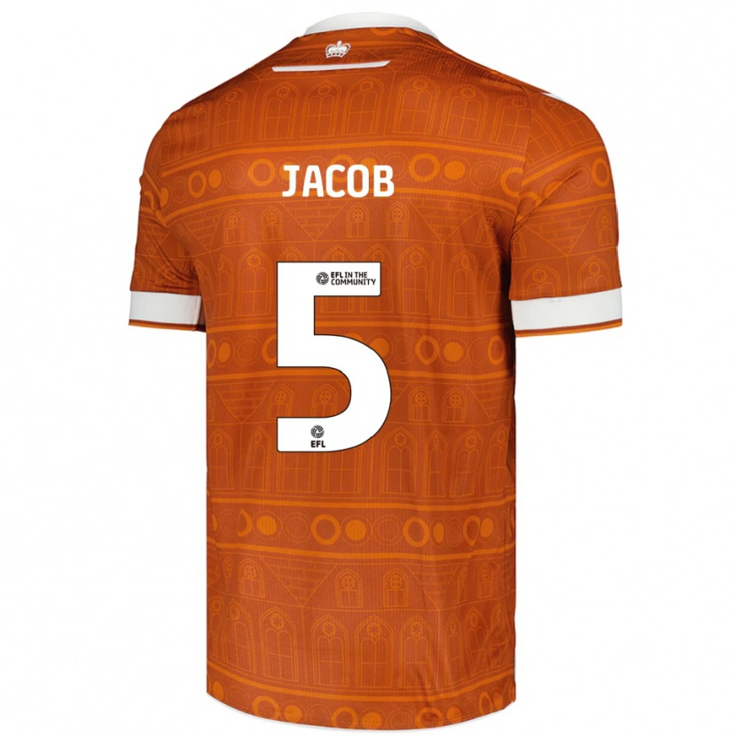 Danxen Hombre Camiseta Matty Jacob #5 Naranja Blanco 2ª Equipación 2025/26 La Camisa